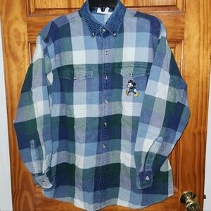 Vintage '90s Mickey Inc. Denim Flannel long-sleeves shirt | Size Large